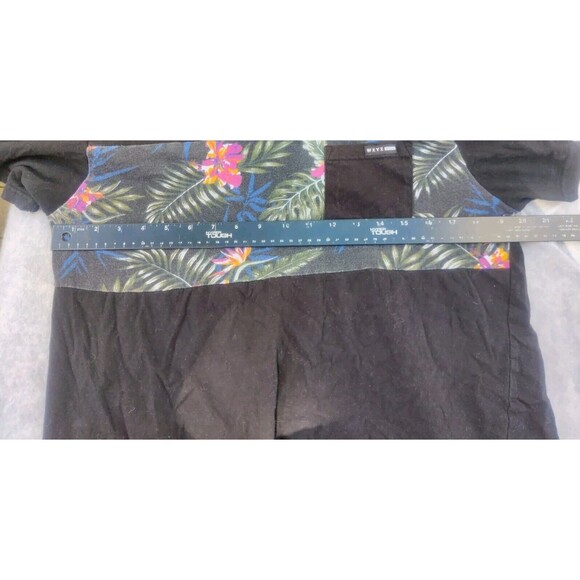 WXYZ Mf Co TShirt Floral Hawaiian Tropical Black Mens Size S Small Short Slv Top - Picture 10 of 12